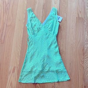 Peppermayo green and white slip dress